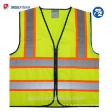 Usine En Gros Léger Jaune Salut Vis Gilet De Sécurité Réfléchissant Avec Fermeture Éclair ANSI 107 Lime Haute Visibilité Veste